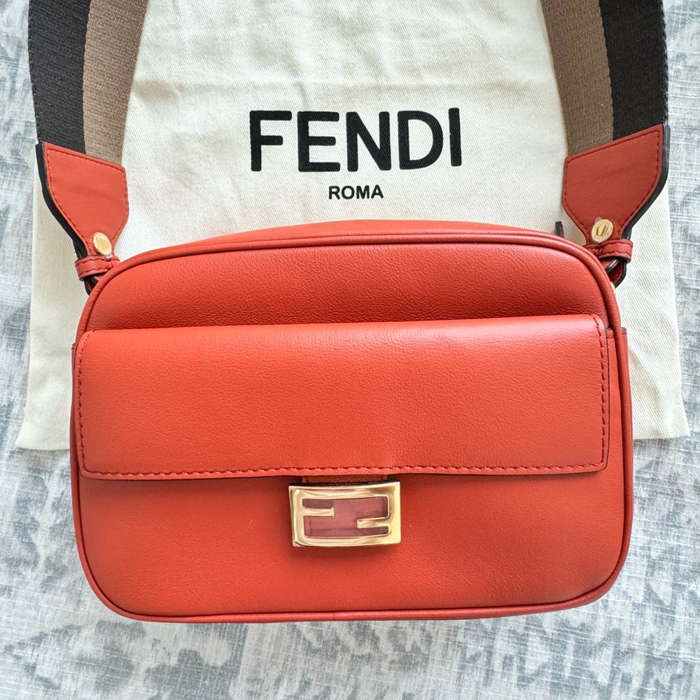 Fendi Camera Crossbody Bag Brand New in Orange Color